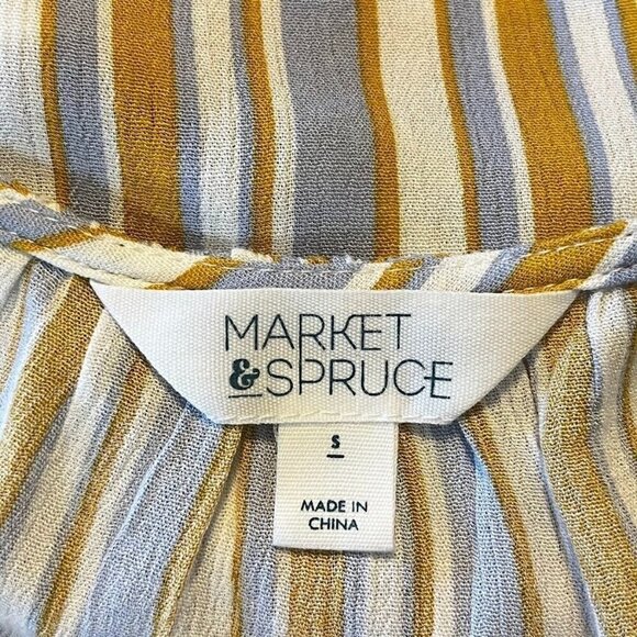 Market & Spruce Mac Surplice Sleeveless Blouse Faux Wrap Striped Summer Boho S - Picture 8 of 9